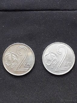 Mince 2 Kčs ČSSR+ČSFR - 10 ks + 5.haléř r.1967 ČSSR, 1 ks. - 13