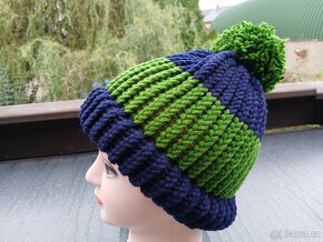 Nový pletený kulich dvojitý lem. - 13