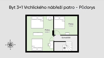 Bytová jednotka 3+1 o 100m2 + garáž + vlastní zahrada na Vrc - 13