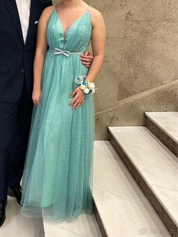 Tyrkysové šaty na maturitní ples / závěrečnou taneční lekci - 13