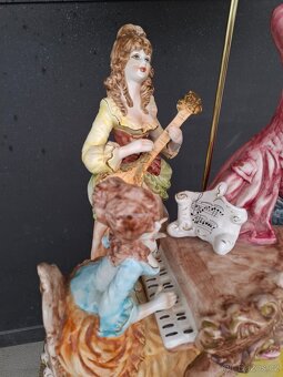 Starožitná porcelánová lampa Capodimonte - 13