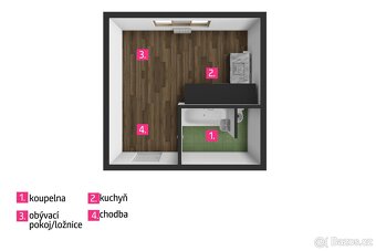 Pronájem bytu 1+kk 20 m², Jihlava, ev.č. 00310 - 13