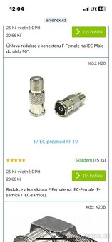 Prodám nepouž.anténní konektory,redukce,spojky,přechodky F-I - 13