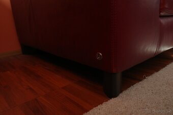 NATUZZI bordová kožená sedací souprava/ pohovka - 13