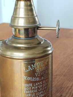 FRANCOUZSKÁ STAROŽITNÁ MOSAZNÁ LAMPA GAUDARD–OLYMPE,CCA 1925 - 13