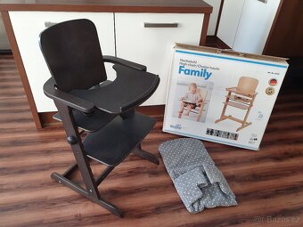 Dřevěná rostoucí židle, pult, popruhy, polstrování - 13