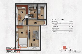 Prodej, byty/3+1, 62 m2, Mráčkova 3062/1, Modřany, 14300 Pra - 13