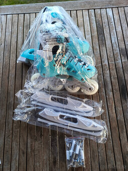 Lední a Kolečkové Brusle nastav 35-38 4v1+chranice - 13