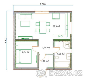 Bungalov 7,5x7,5 m - 13
