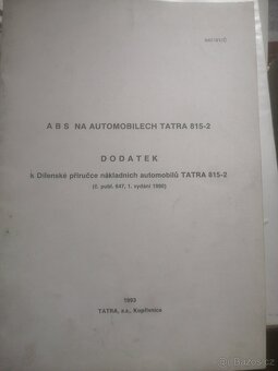 Dílenská příručka TATRA 815-2. Publikace 647 + dodatek - 13