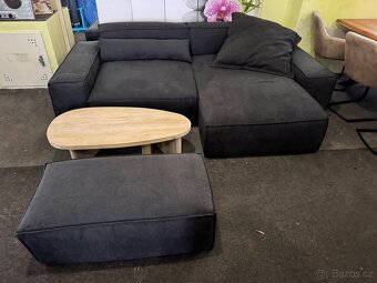 NOVÁ černá Sedací souprava Sirpio 270cm s taburetem - 13