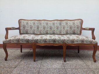 Sedací souprava, sofa, 2 křesla, stolek, baroko - 13