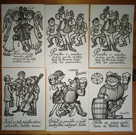 Pivní tácky , etikety a pohledy - 13