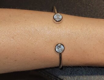 Nový dámský stříbrný náramek 925 otevřený nastavitelný - 13