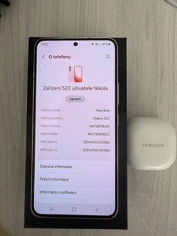 Samsung Galaxy S22 128 GB Pink Gold + Samsung Buds2 + kryt - 13