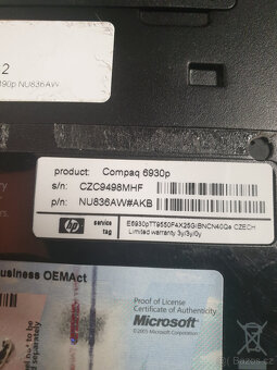 HP Compaq 6930p, Core2Duo, 4GB ram, 320 HDD 14,1" - 13