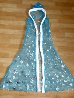 Překrásné dlouhé šaty princezna Elza + plášť vel.122/128. - 13