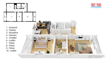 Prodej bytu 3+1, 92 m², Hradec Králové, ul. třída E. Beneše - 13