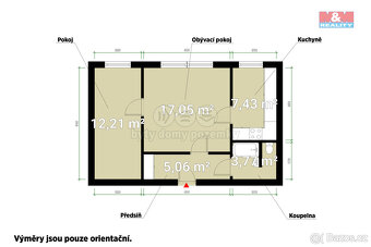 Pronájem bytu 2+1, 46 m², Praha, ul. Pražského - 13