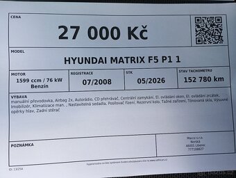 hyundai matrix 1,6 benzín tažné - 13