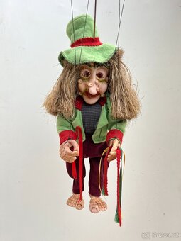 Sběratelské loutky marionety - čarodějnice a vodník - 13