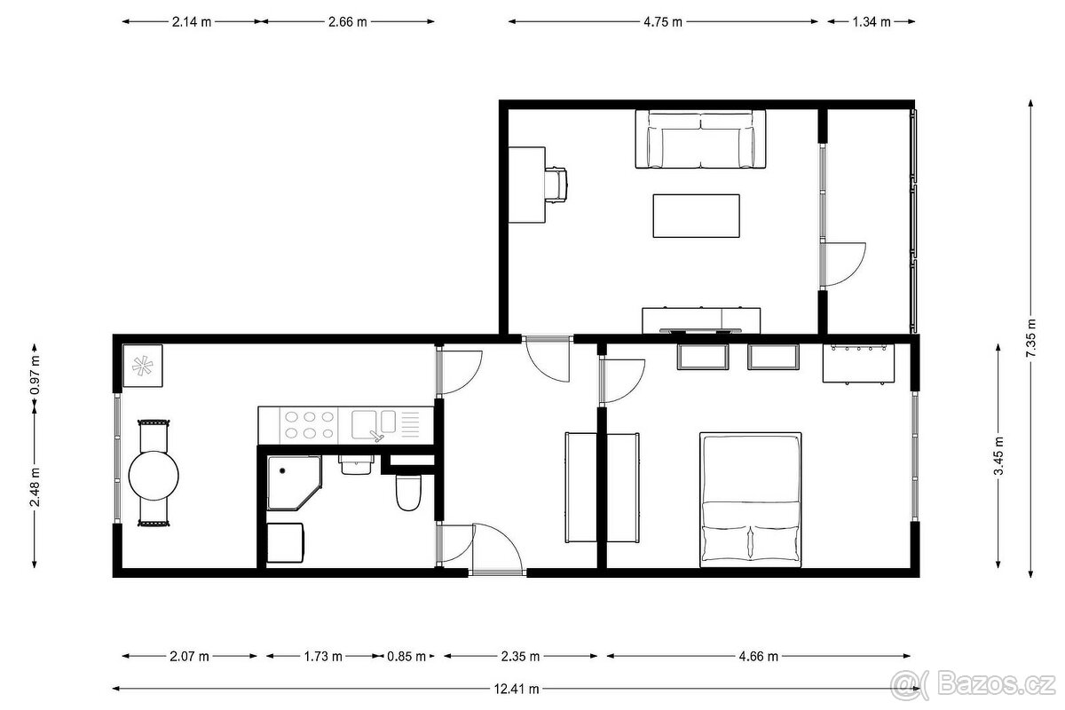 Prodej bytu 2+1, 60 m2, Lesní ulice, Cheb - 14