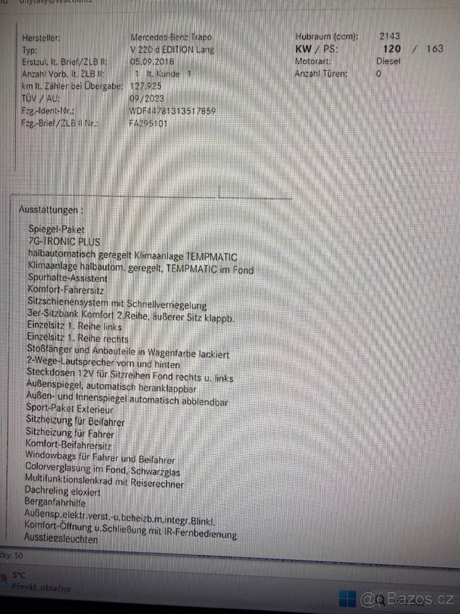 Prodam Mercedes Benz V220 - 2018 - 14