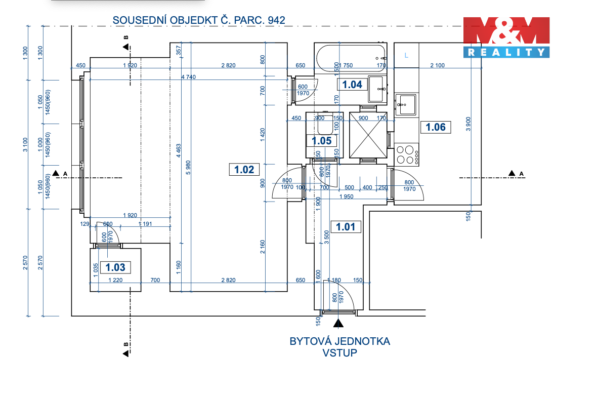 Prodej bytu 1+1, 36 m², Praha, ul. 5. května - 14