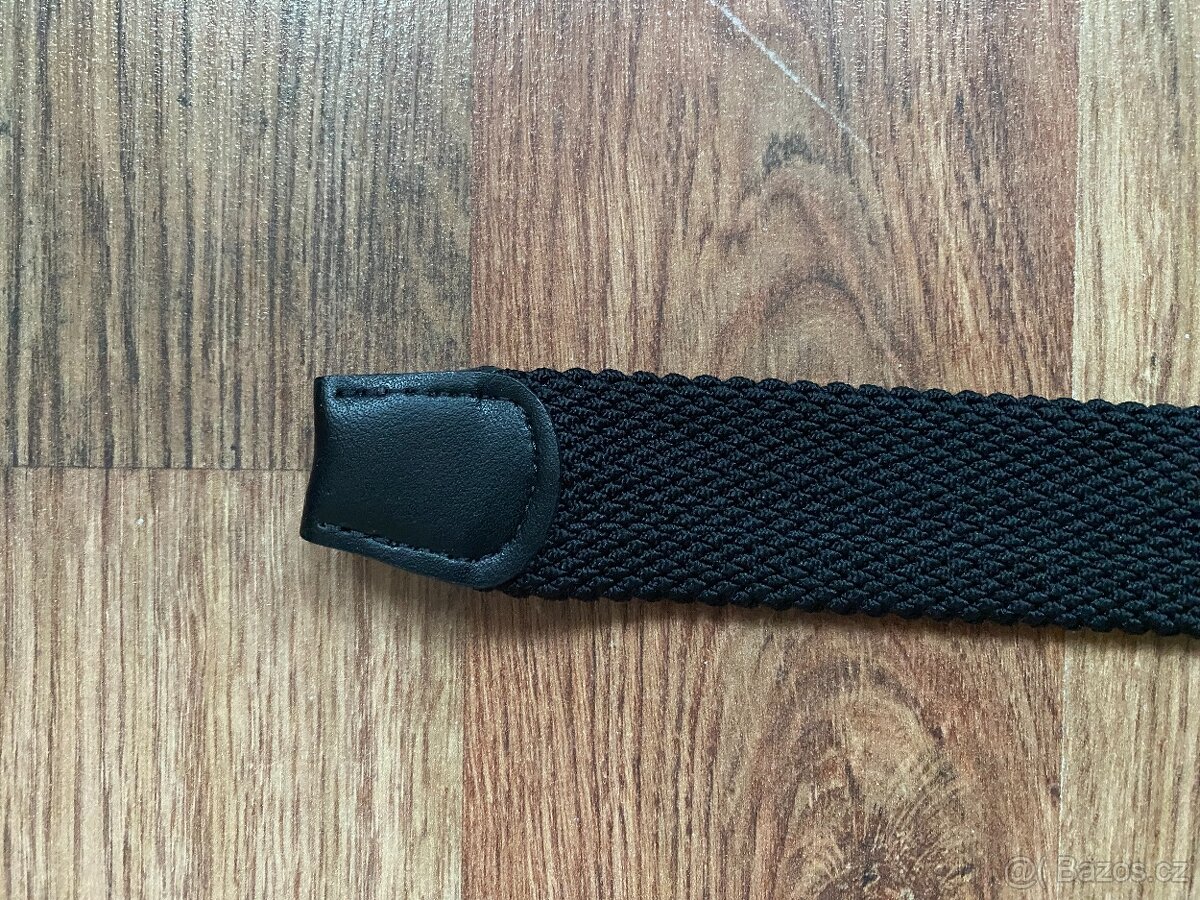 Nový pánský pružný opasek Bandi -L/XL, černý s modrými pruhy - 14