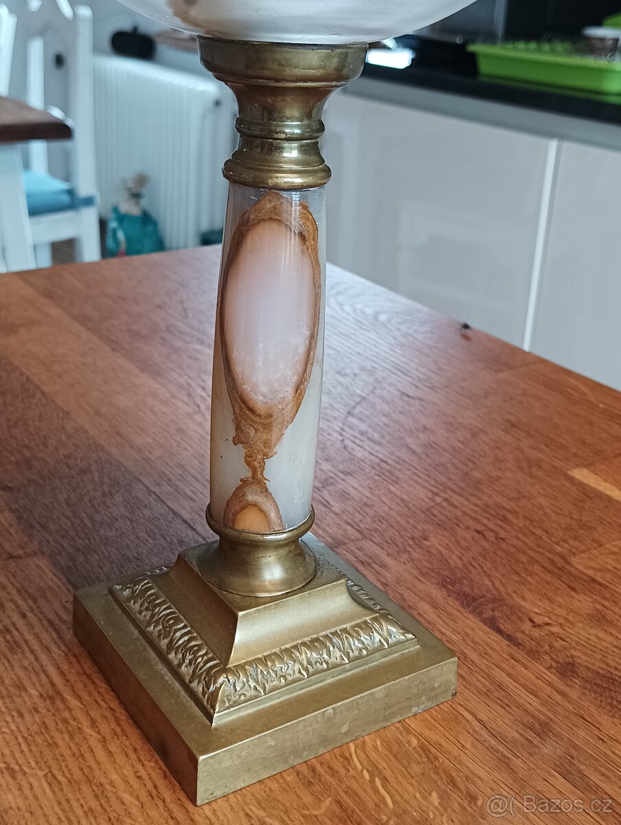 STAROŽITNÁ RUČNĚ MALOVANÁ PETROLEJKA SECESE/ART DECO FRANCE - 14