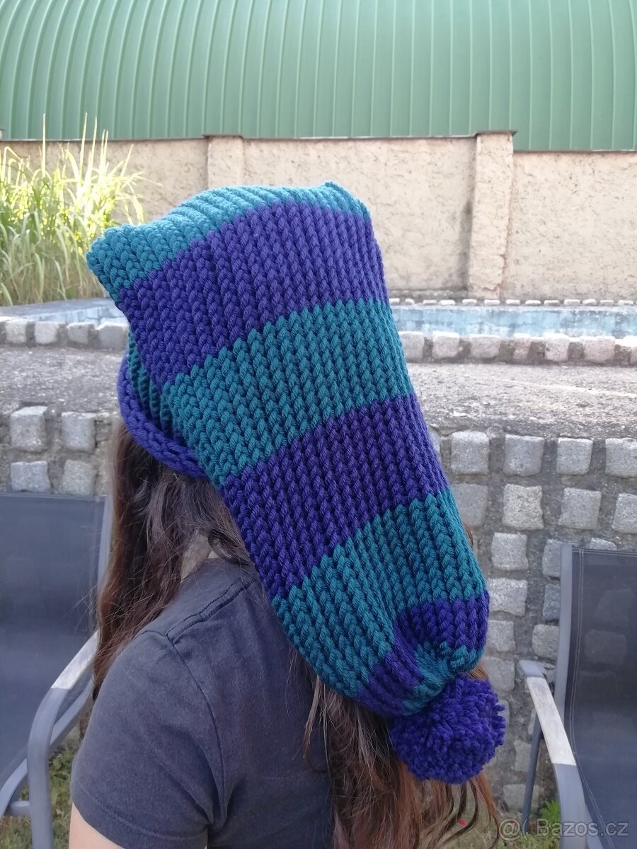 Nová pletená mega dlouhá čepice - 14