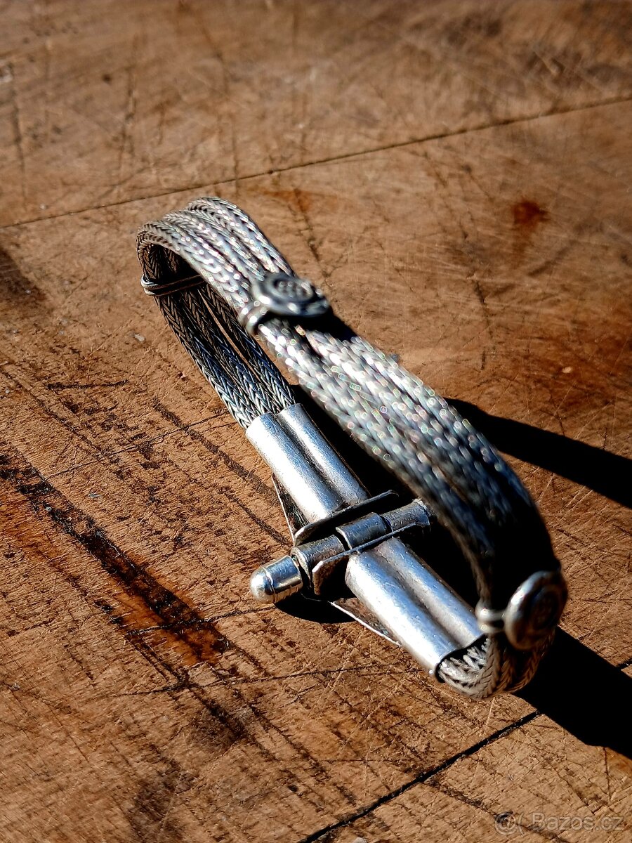 Stříbrný náramek starožitný - 14