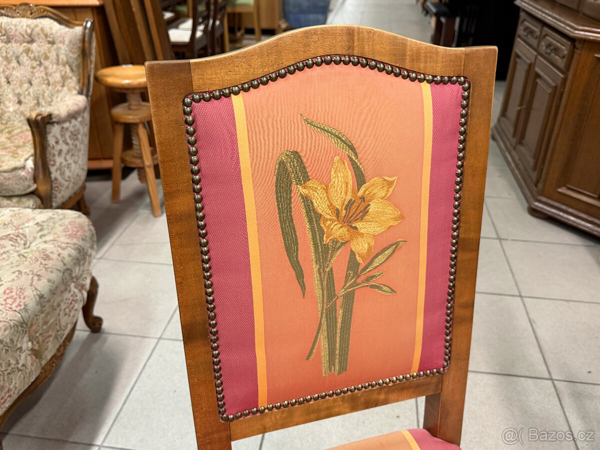 6 x zdobená zámecká kvalitní dubová židle - 14