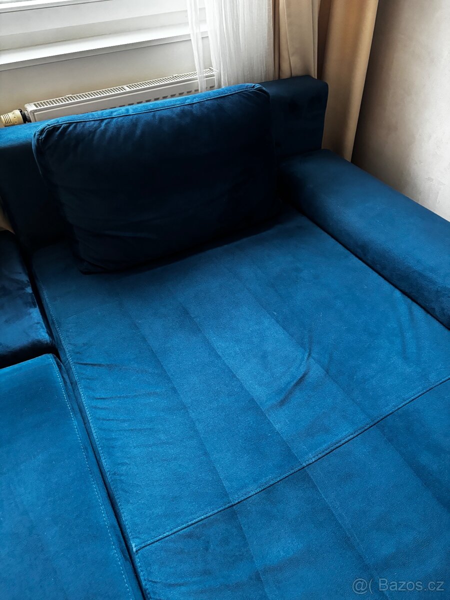 Rohová pohovka Planet z Bonami Semišová, Pravý roh - 14