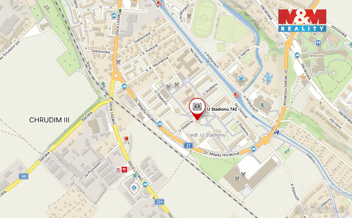 Prodej bytu 3+1 v Chrudimi, ul. U Stadionu - 14