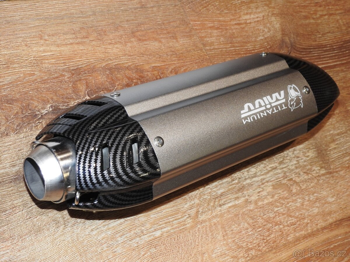 Laděný výfuk Mivv Titanium stříbrný/carbon Nový - 14