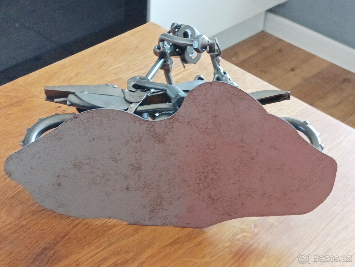 KOVOVÝ MODEL MOTOKROSOVÉHO JEZDCE NA MOTORCE HINZ & KUNST - 14