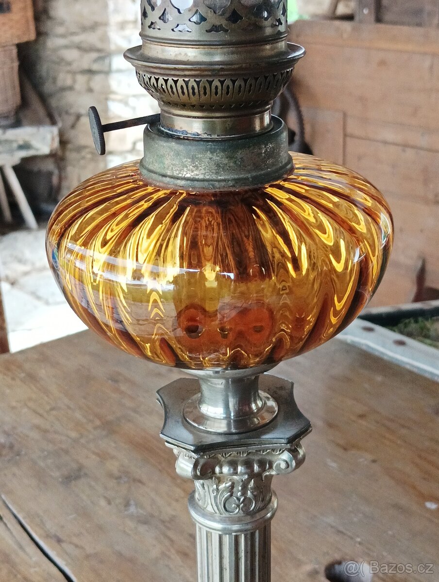 EMPÍROVÁ PETROLEJOVÁ LAMPA FRANCIE 19. STOLETÍ - 14