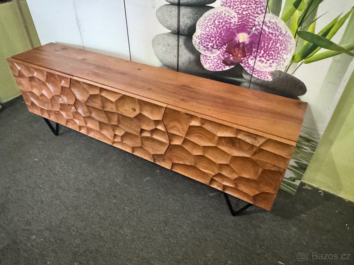 NOVÁ Luxusní 3d designová TV komoda Solu Akácie - 14