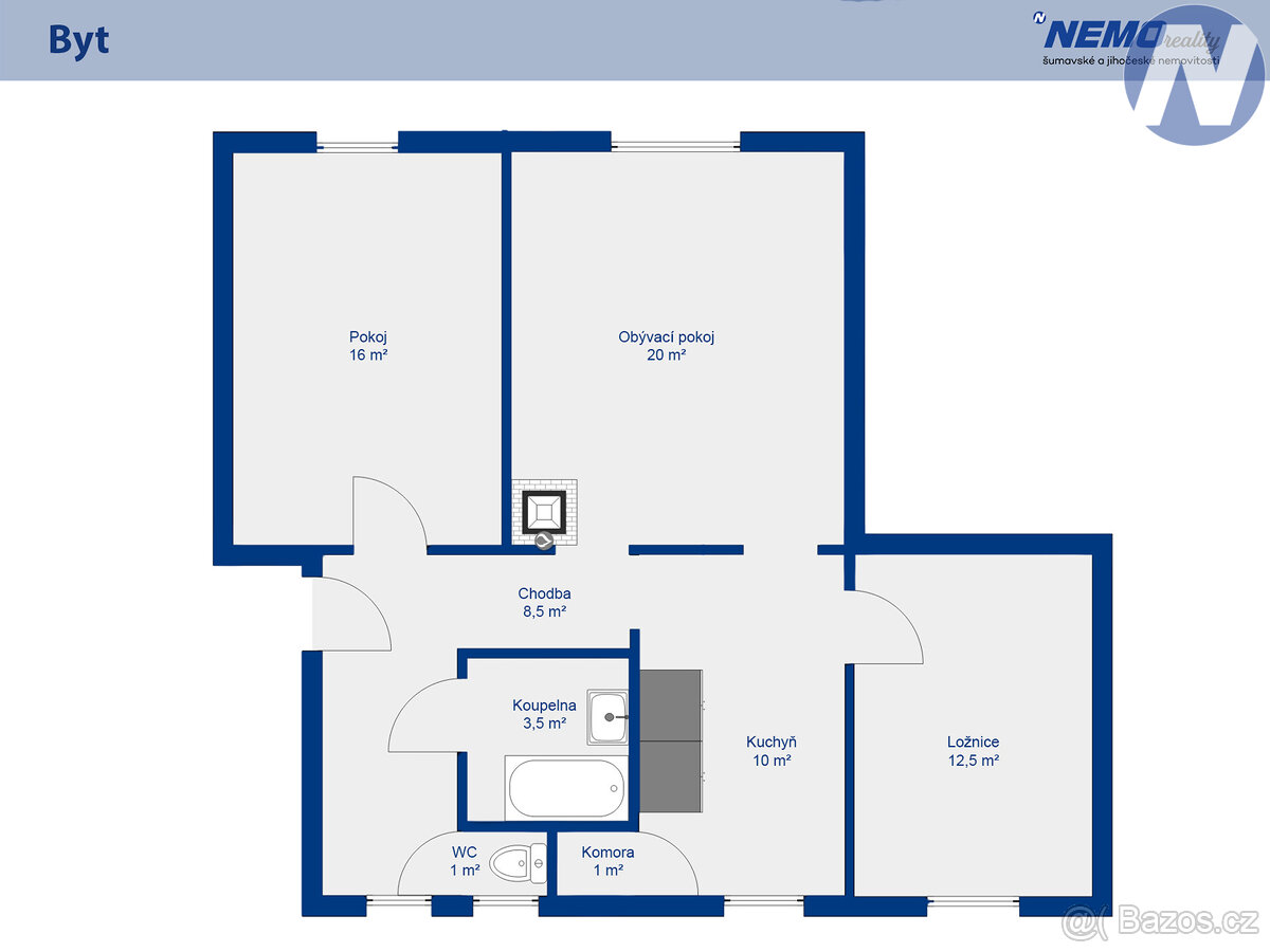 Prodej, byt 3+1 75m2 s garáží, Arnoštov, Křišťanov - 14