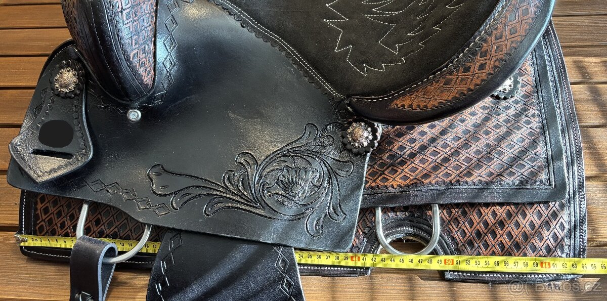 Westernové sedlo 1) černé s hnědou - 14