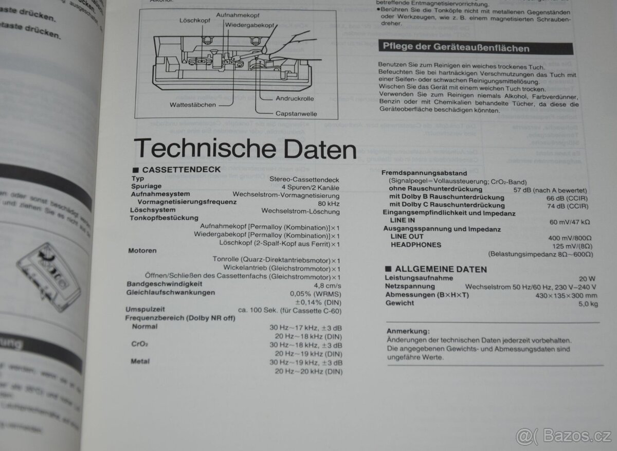 Tape deck TECHNICS RS-BX707, 3 hlavy, CLASS AA, Quartz DD - 14