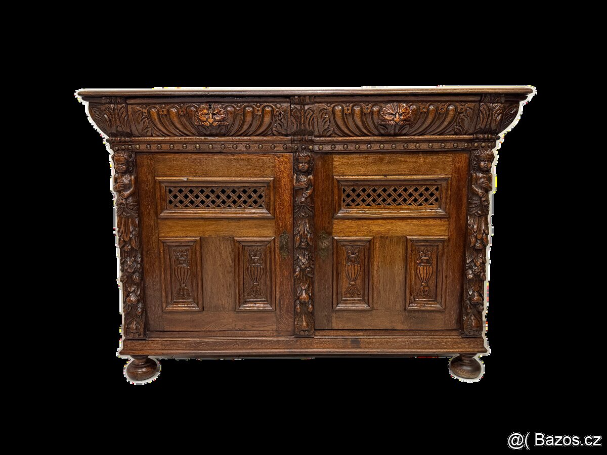 Starožitná neorenesanční skříň - 14