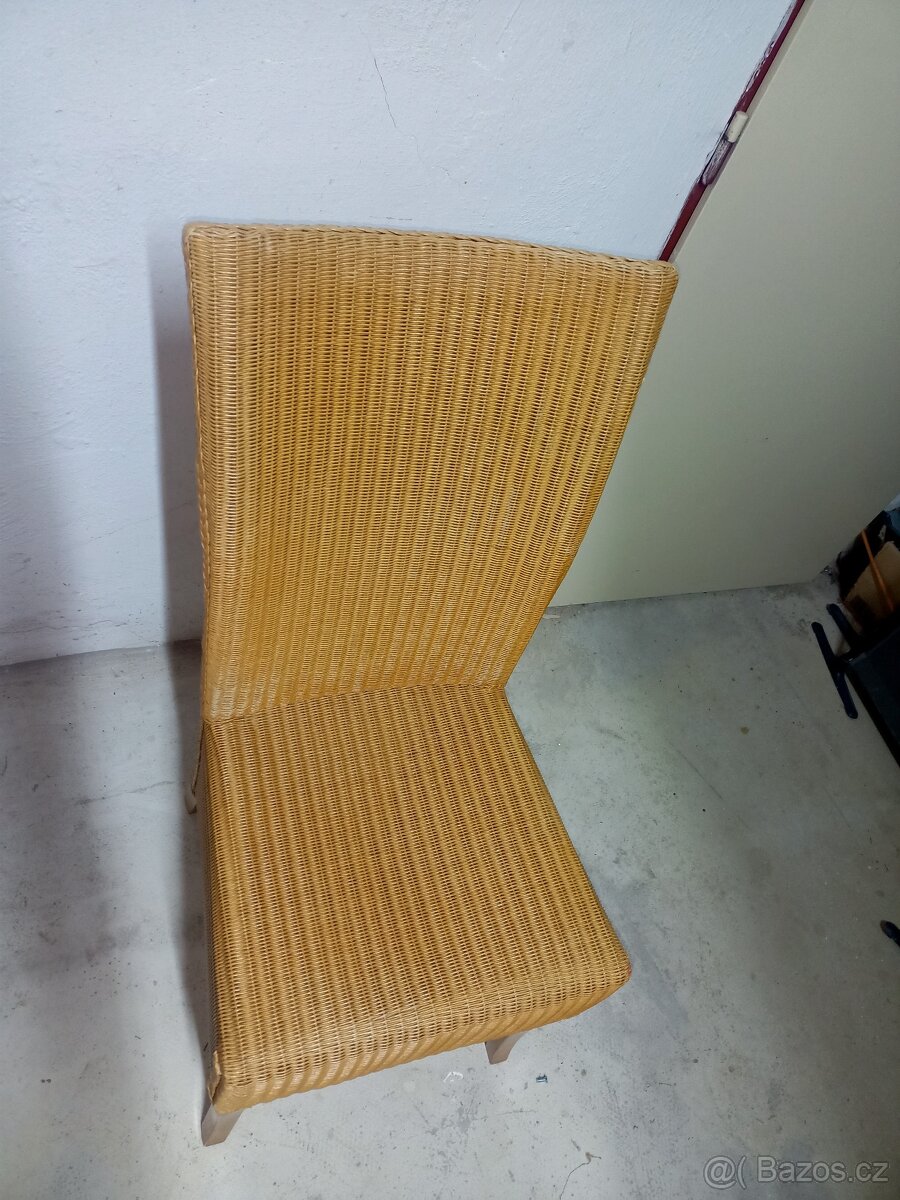 Prodám 4 x krásné vysoké ratanové židle s podsedáky - 14