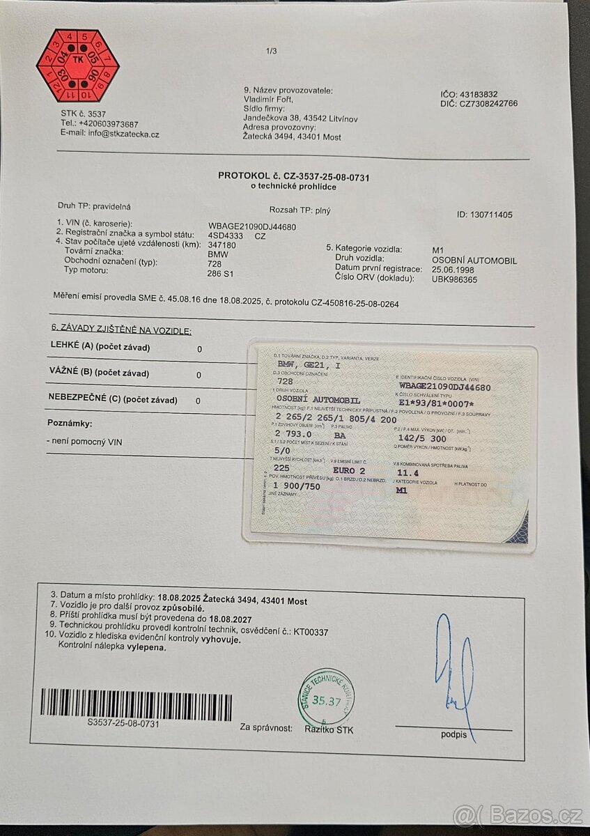 BMW E38 728iA ⭐️ZÁNOVNÍ STAV - STATISÍCE PROINVESTOVÁNO⭐️ - 14
