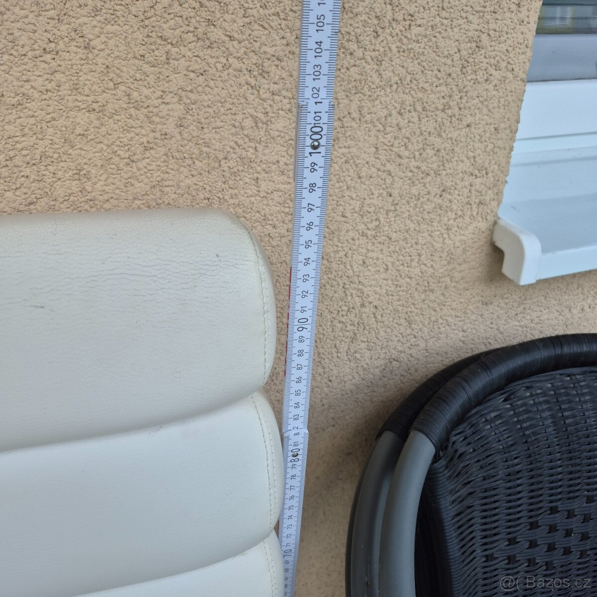 Bílé kožené barové židle barovky - 14