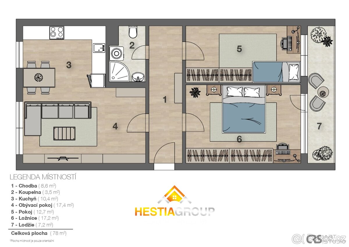 Prodej prostorného bytu s lodžií, 3+1 78 m², Pardubice - Pol - 14
