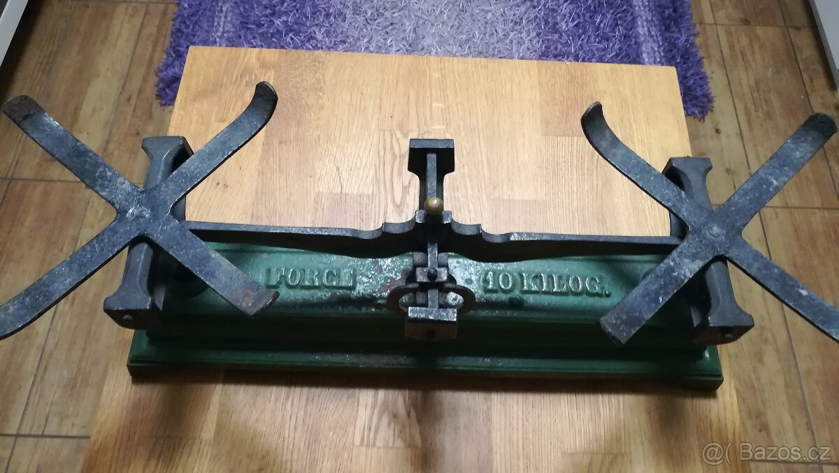 STAROŽITNÉ SECESNÍ KUCHYŇSKÉ VÁHY ROBERVAL FRANCIE - 14