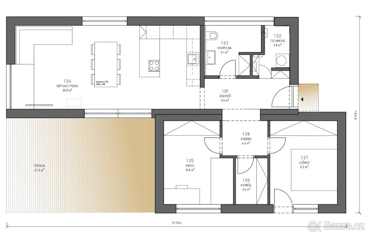 Úsporné 3+kk s terasou a zahradou - 14