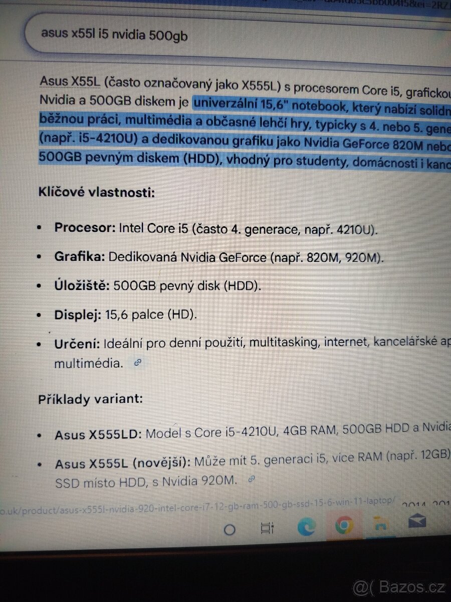 Asus X555l - Intel i5, Nvidia, 500GB, Win10 - 14